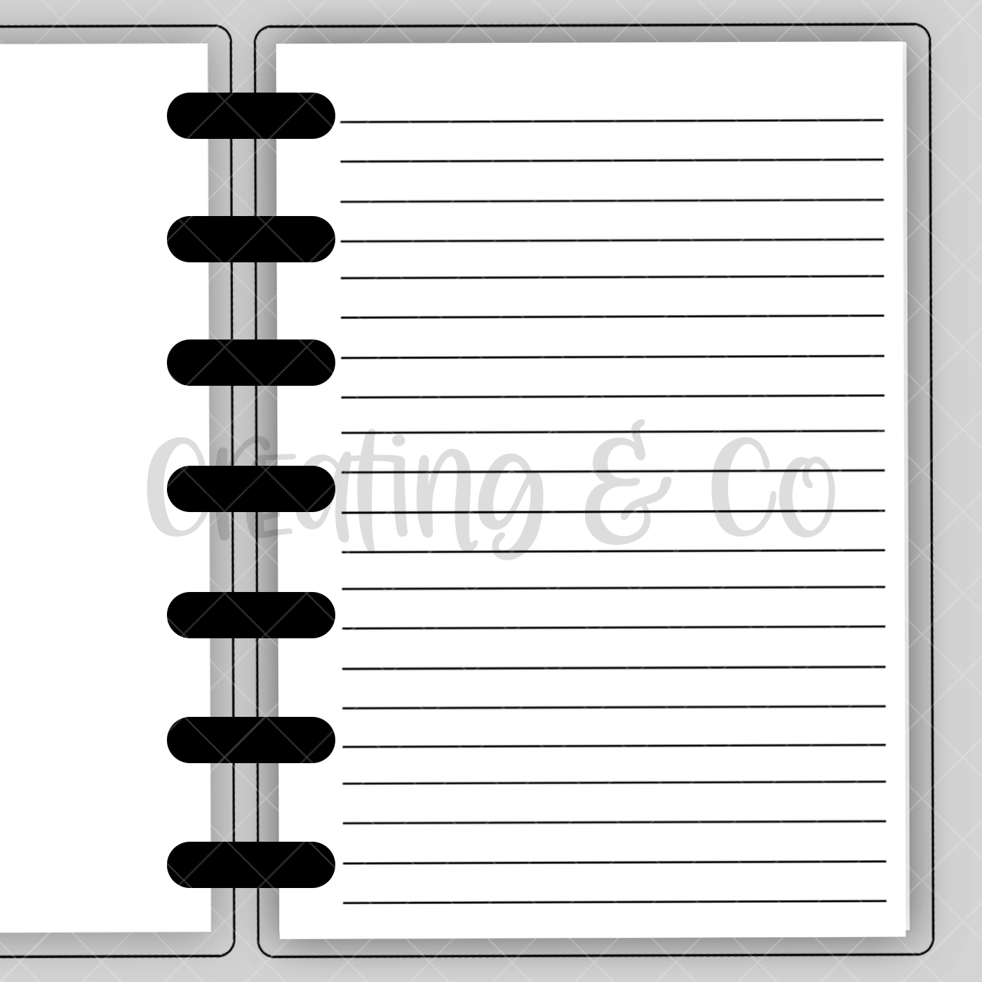 Lined Paper Insert for Build Your Own Book Journal System