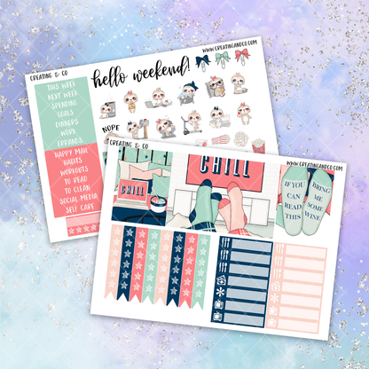 Movie and Chill Printable Weekly Planner Stickers
