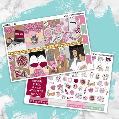 Laid-Back Vday Printable Weekly Planner Stickers