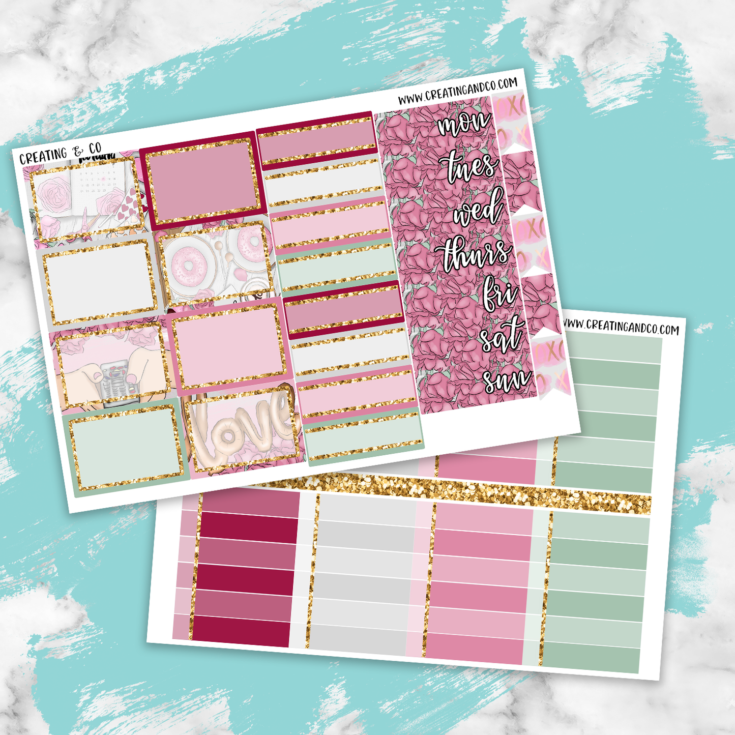 Laid-Back Vday Printable Weekly Planner Stickers