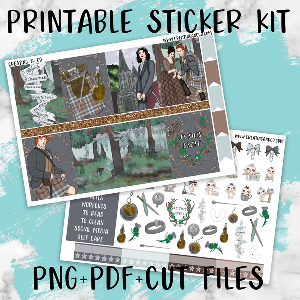 Sassenach Printable Weekly Planner Stickers - PK6