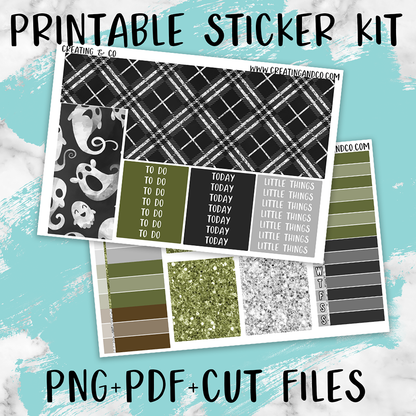 Scary Trees Printable Weekly Planner Stickers - PK4