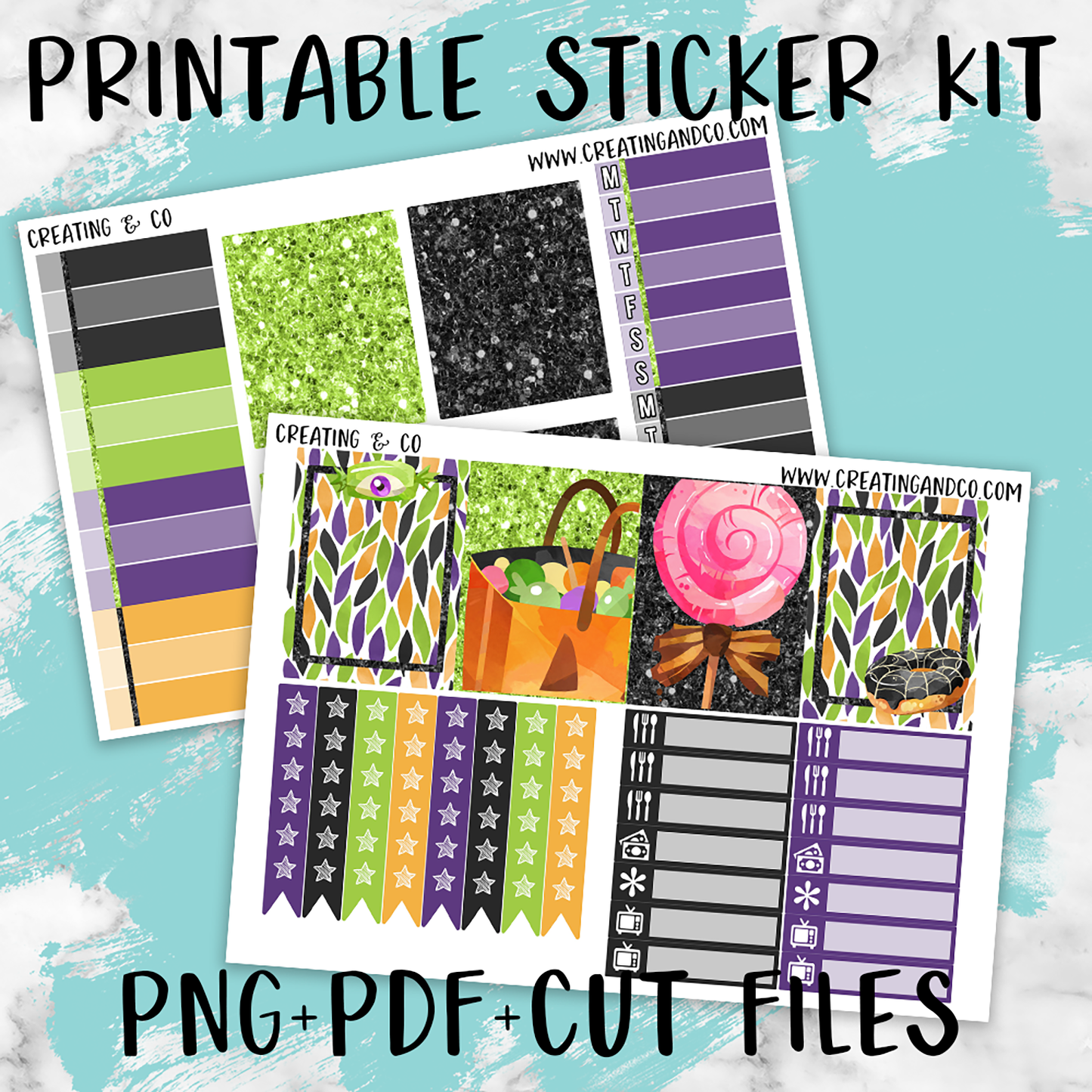 Spooky Treats Printable Weekly Planner Stickers - PK5