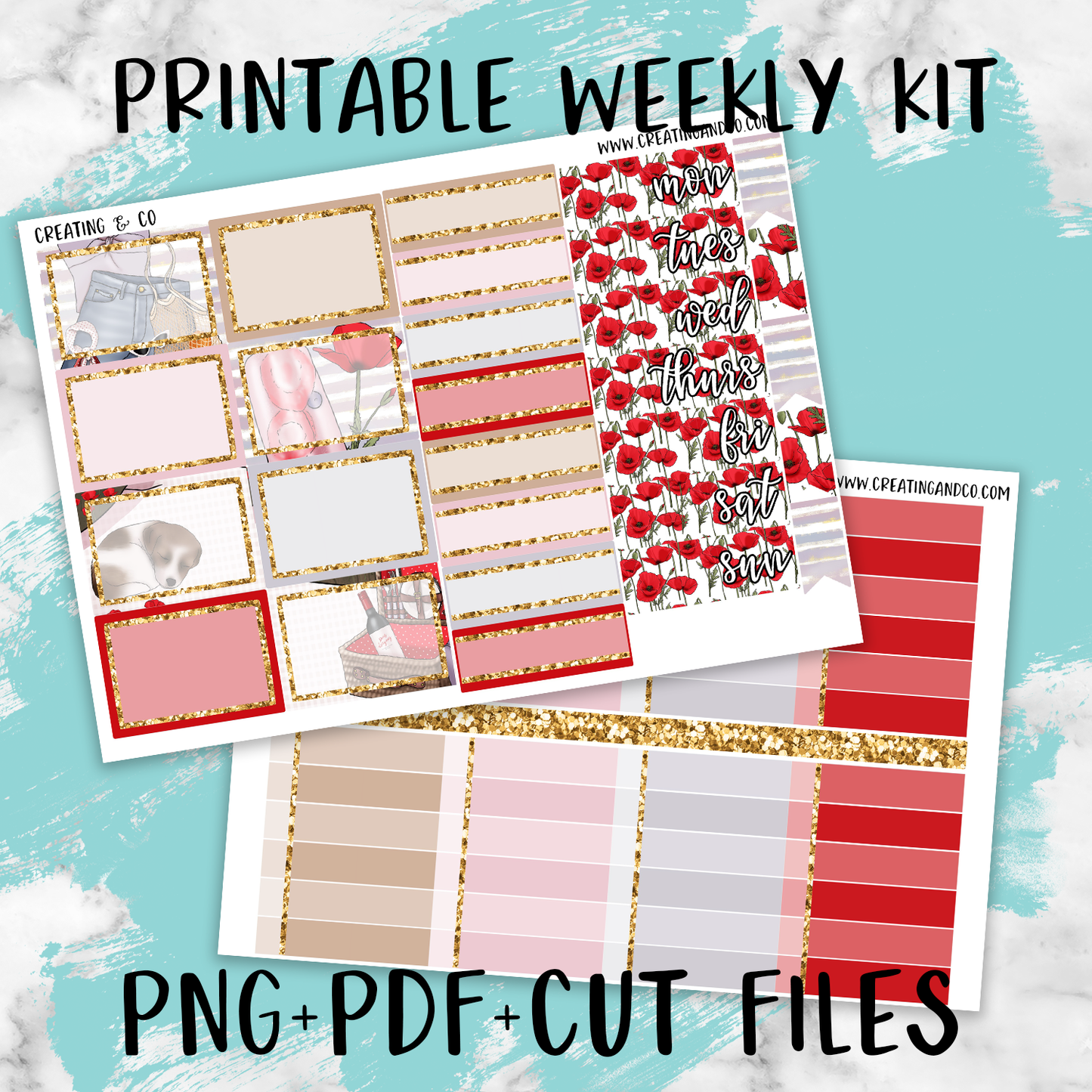Poppy Printable Weekly Planner Stickers