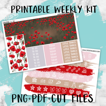 Poppy Printable Weekly Planner Stickers