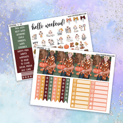 Pumpkin Spice Printable Weekly Planner Stickers