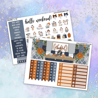 Happy Thanksgiving Printable Weekly Planner Stickers