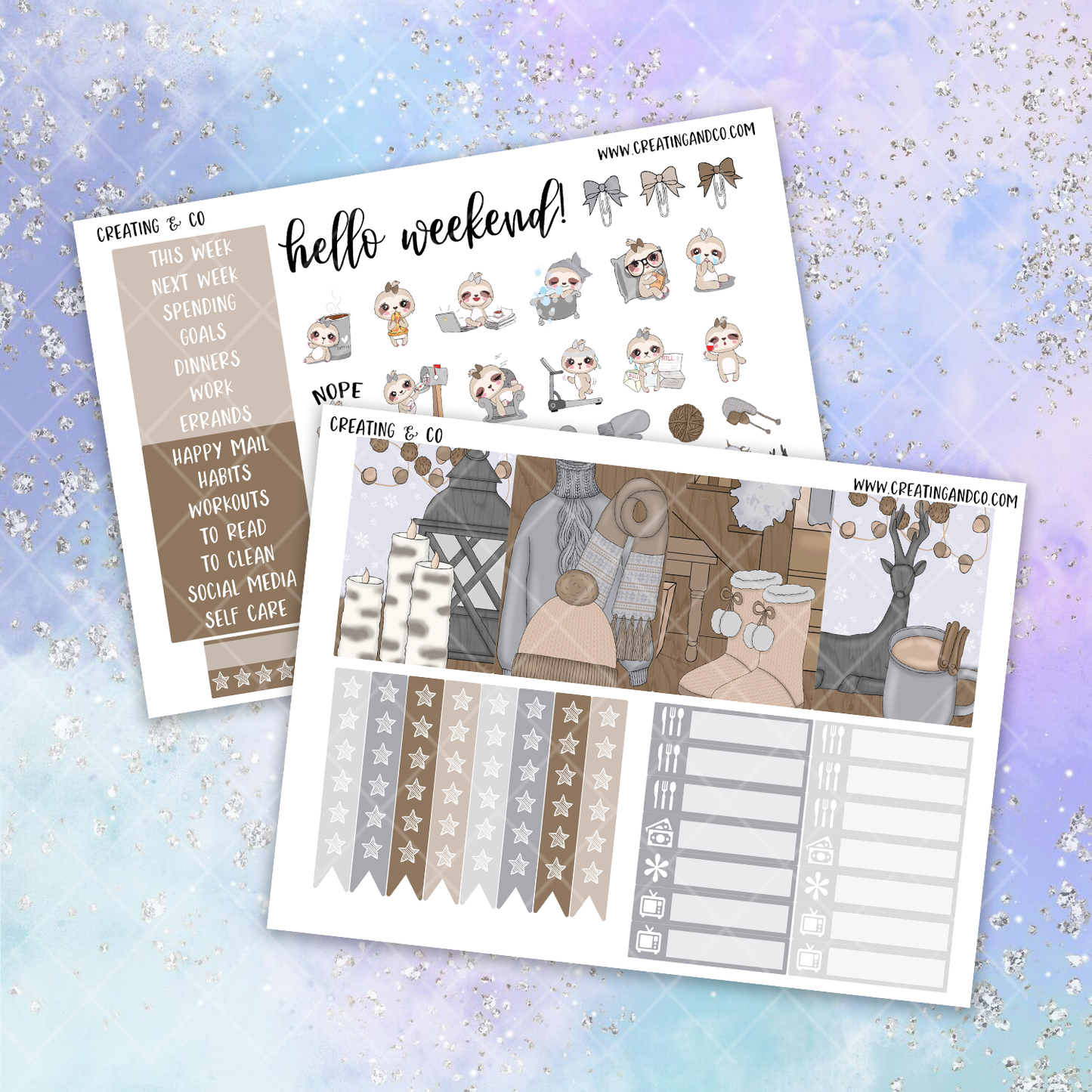 Let It Snow Printable Weekly Planner Stickers